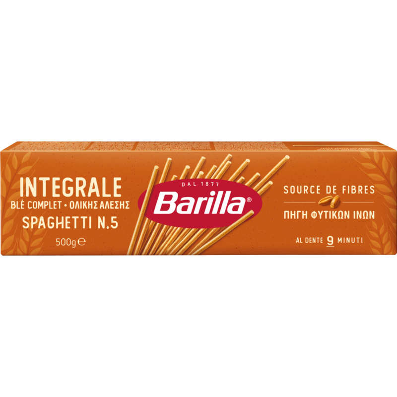 Barilla Pâtes spaghetti au blé complet intégrale 500g