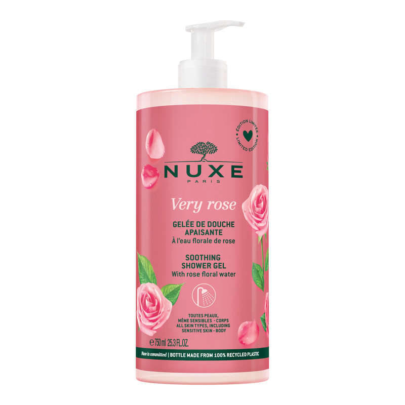 Nuxe very rose gelée de douche apaisante toutes peaux 750ml