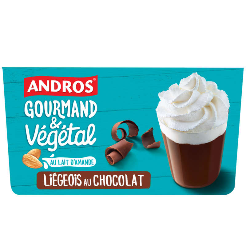 Andros Liégeois Chocolat Vegan Au Lait D'Amande 4x90g