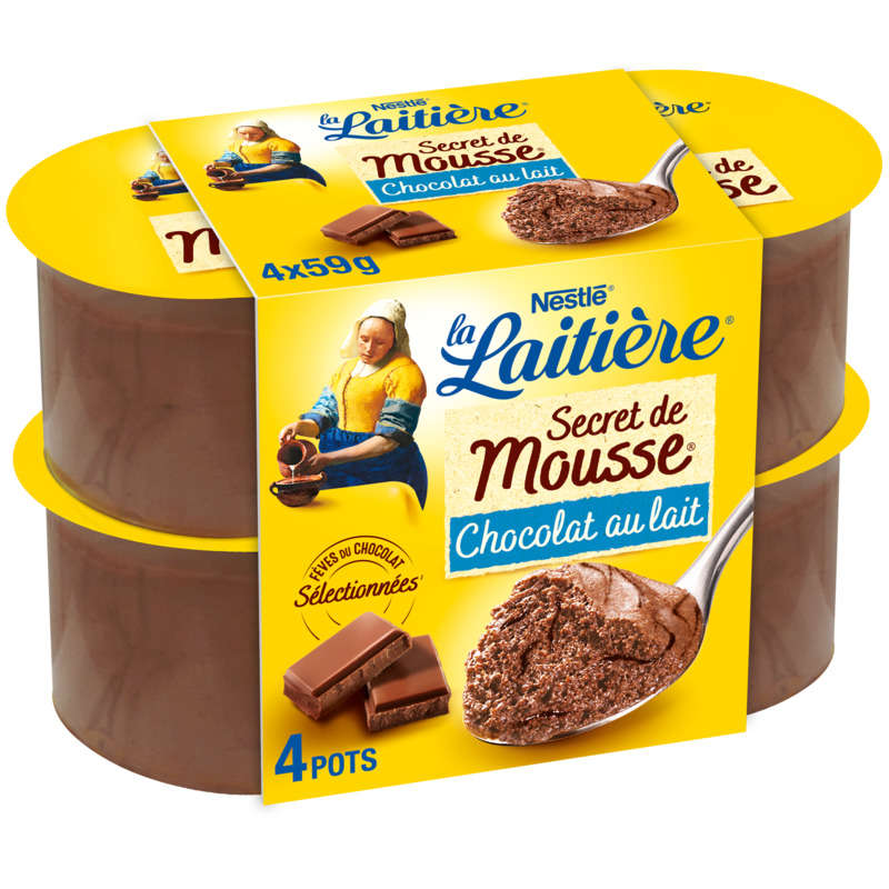 Nestlté La Laitière Secret Mousse Chocolat Au Lait 4x59g