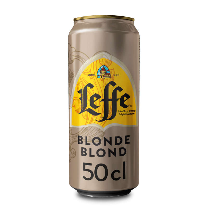 Leffe bière blonde abbaye en canette 50cl