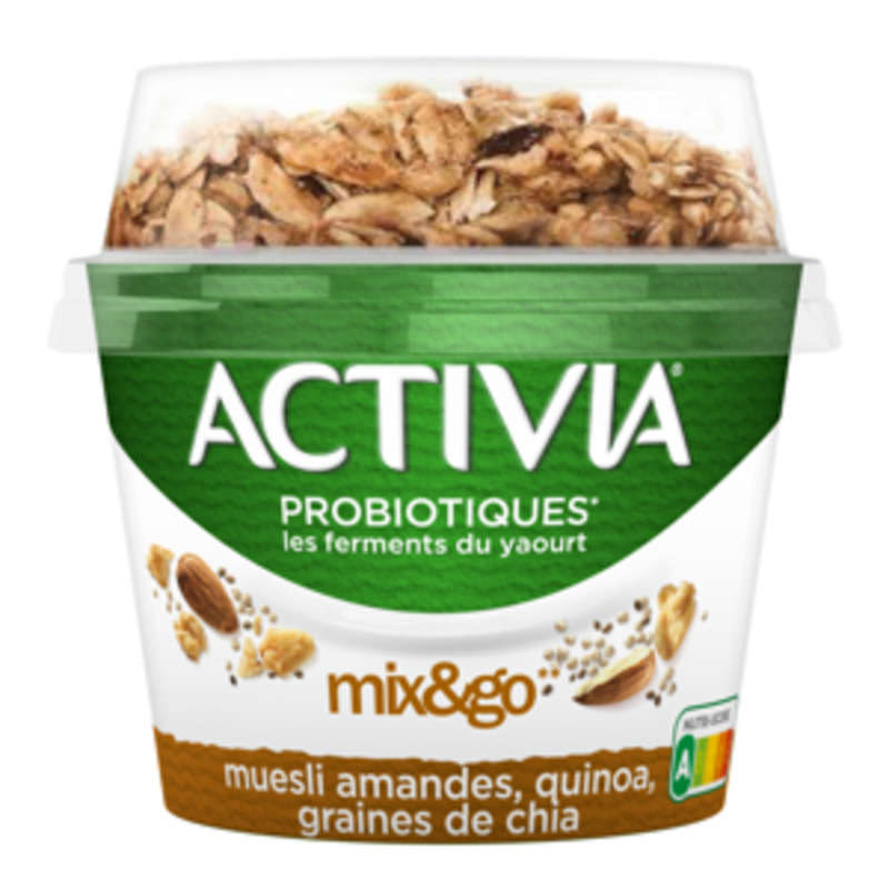 Activia Probiotiques Mix&go Yaourt Muesli Amandes Quinoa Chia Bifidus 170g