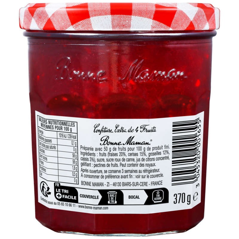 Bonne Maman Confiture Aux 4 Fruits 370g