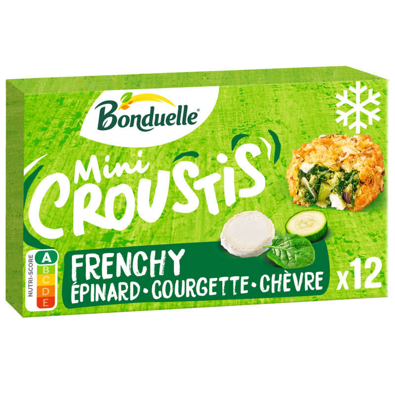 Bonduelle Mini croustis frenchy épinard courgette chèvre 240g