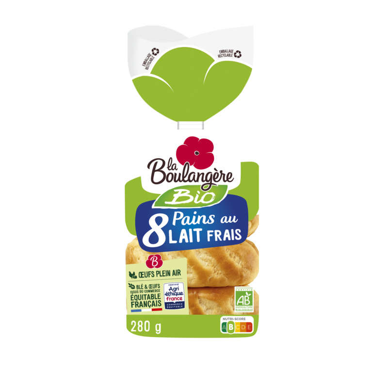 La Boulangère Pains au lait Bio x8 280g