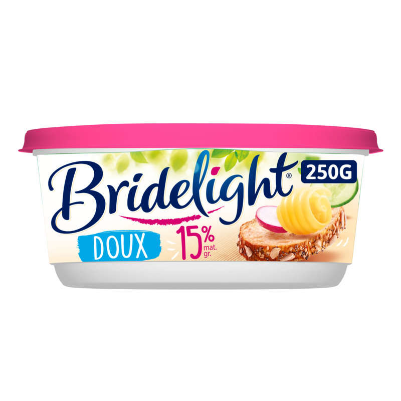 Bridelight Beurre allégé doux 15% MG Beurrier 250g