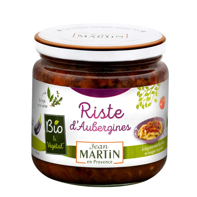 Jean Martin Riste D'Aubergines Au Thym Et Au Laurier, Bio 360g