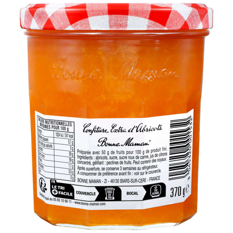 Bonne Maman Confiture d'abricots 370g