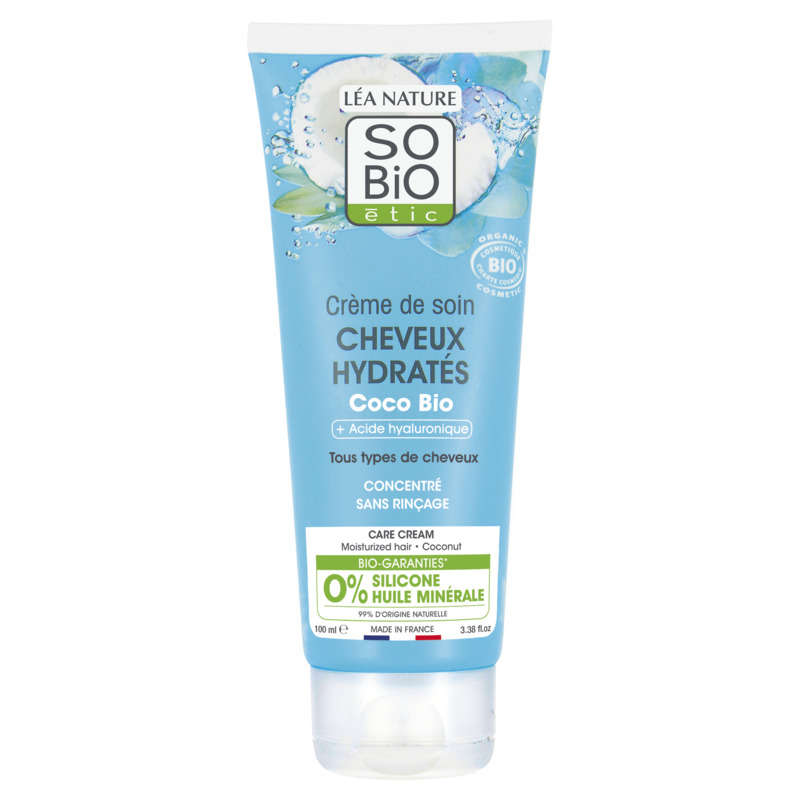 SO'BiO Étic Crème de Soin Cheveux Hydratés à la Coco Bio 100ml