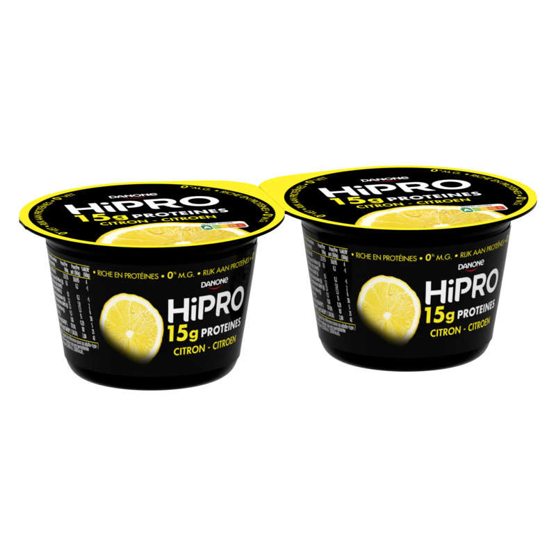 Hipro Yaourt citron protéiné 0%MG 2x160g