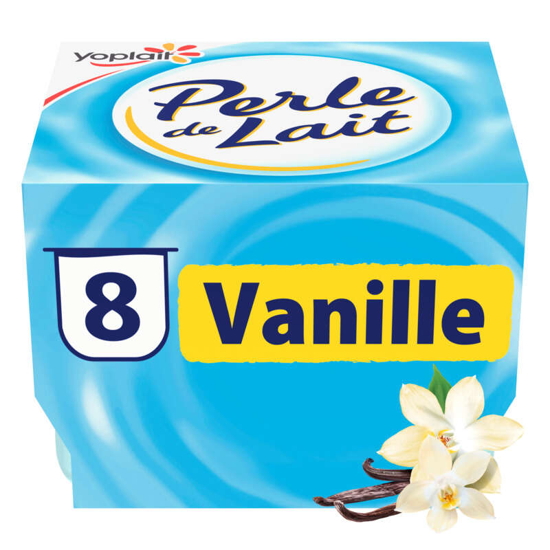 Perle De Lait vanille Yaourt Brassé pots 8x125g