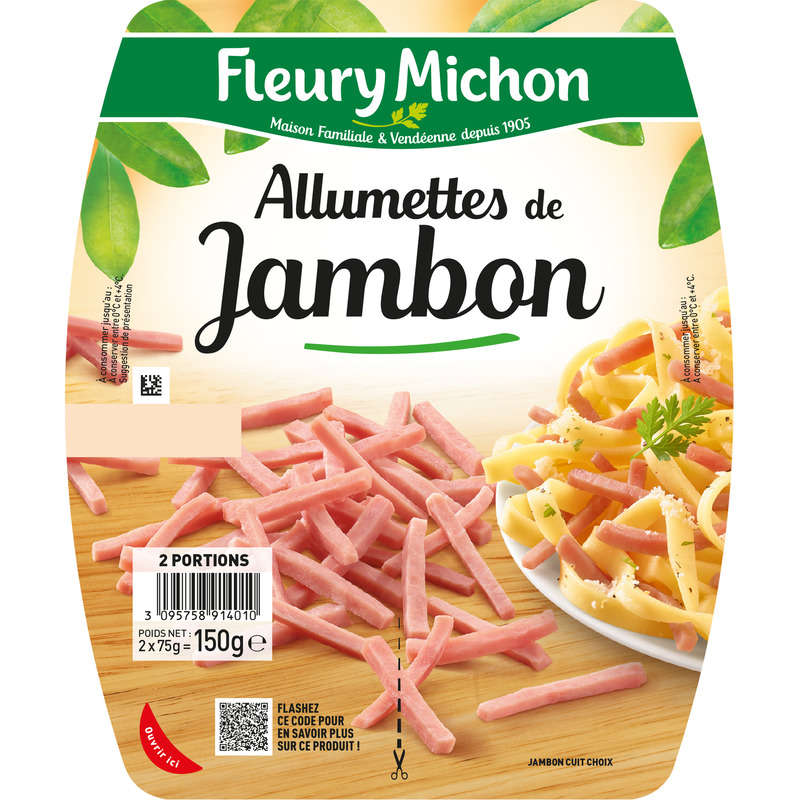 Fleury Michon Allumettes De Jambon Cuit 2X75g