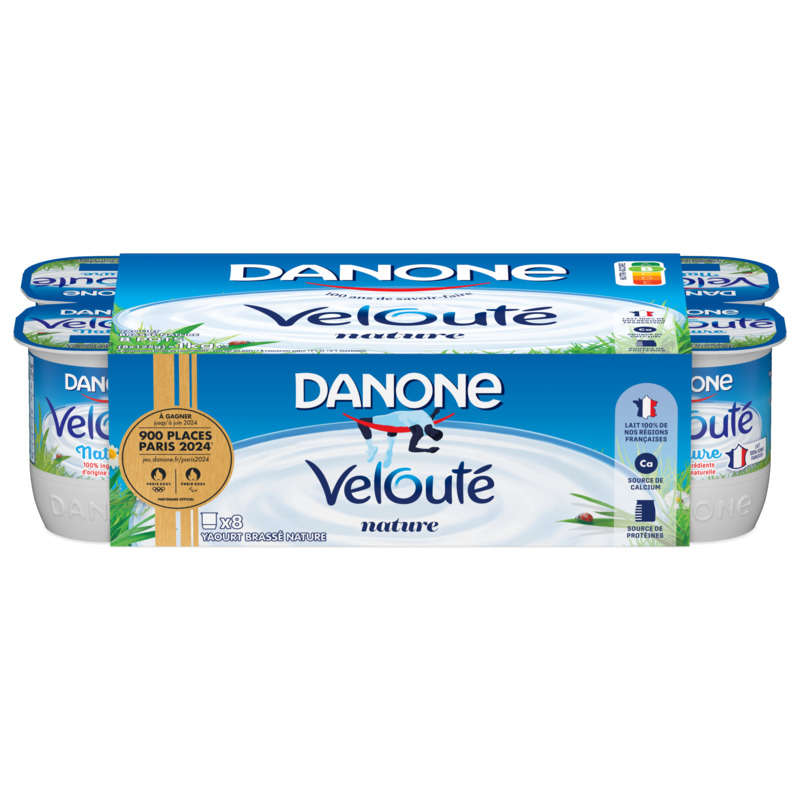 Danone Velouté Yaourt Brassé Nature 8x125g