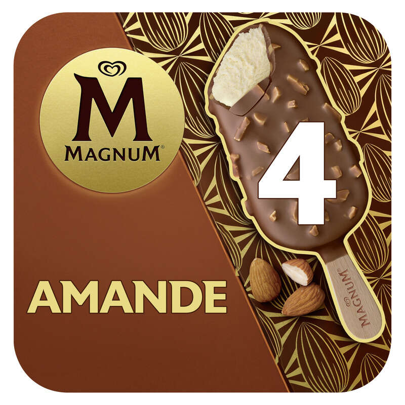 Magnum Glace bâtonnet amande 4x 100ml - 300g