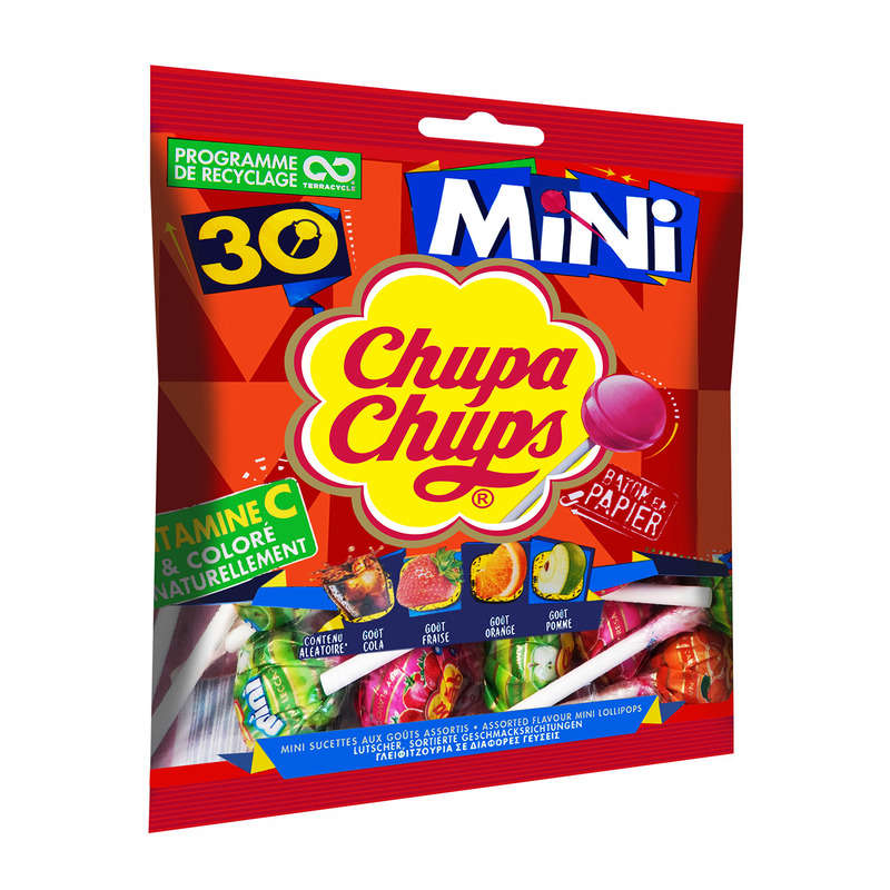 Chupa Chups Mini Sucette Sachet De 30 Goûts Assortis 180g