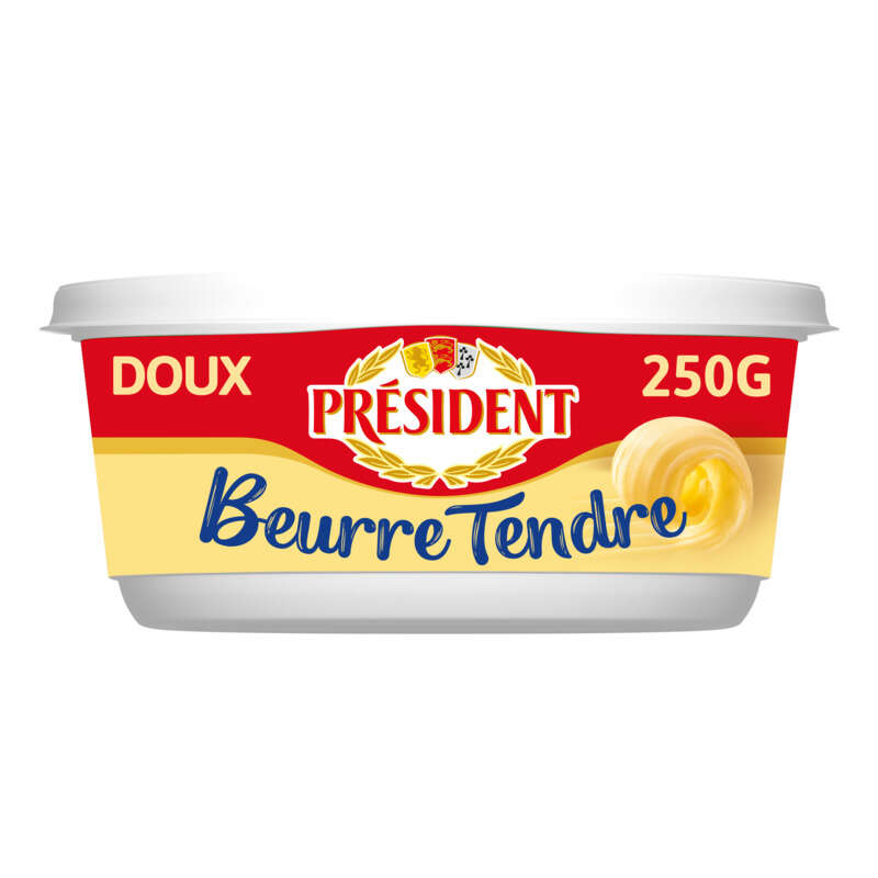 Président Beurre Tendre Doux 82% Mg Beurrier 250g