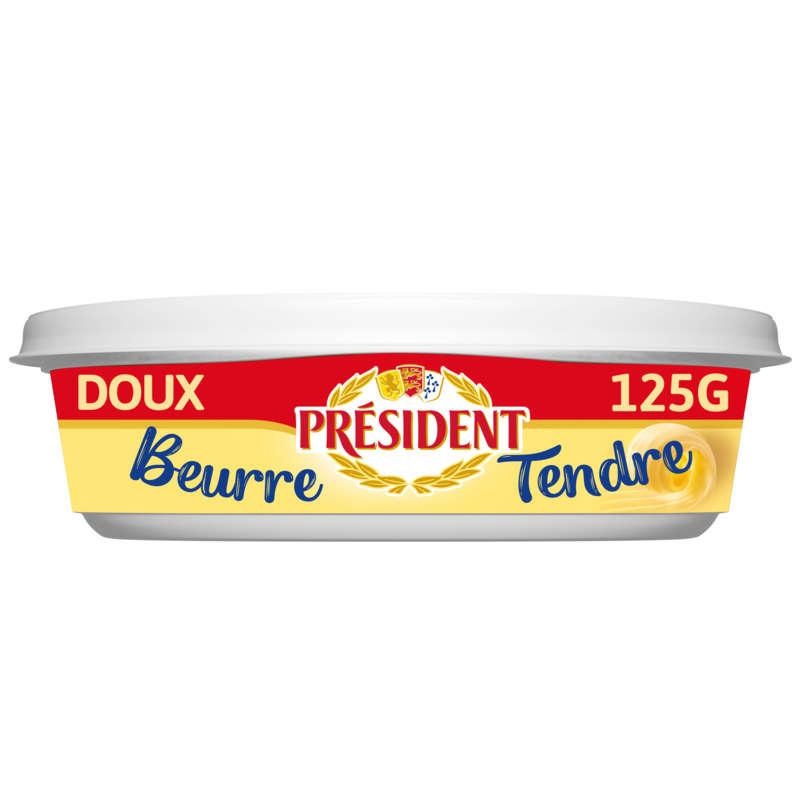 Président Beurre Tendre doux 82% MG Beurrier 125g