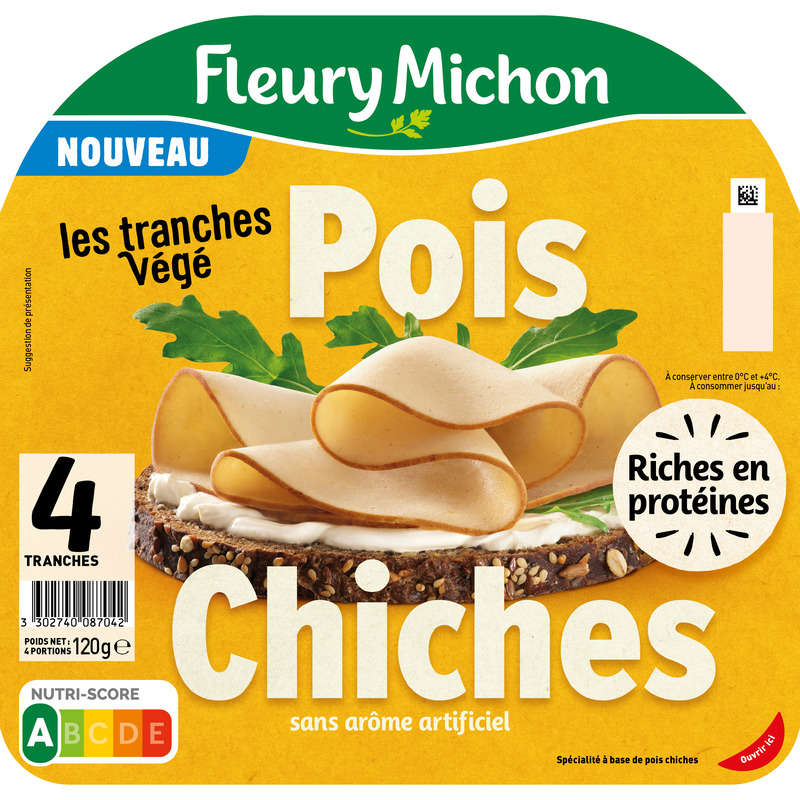 Fleury Michon Tranches de Pois Chiches x4 120g