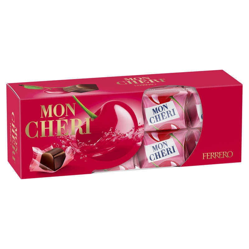 Mon Chéri x16 Bonbons Chocolat Noir Fourrés Cerise Et Liqueur 168g