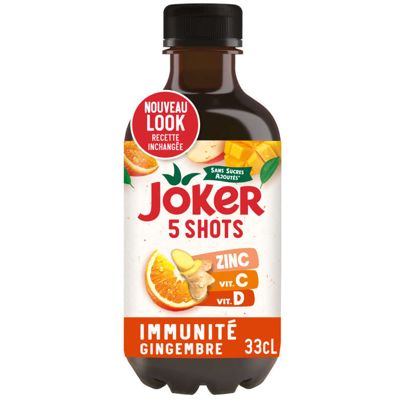 Joker Shots Jus De Fruits Et Gingembre Immunité 33cl