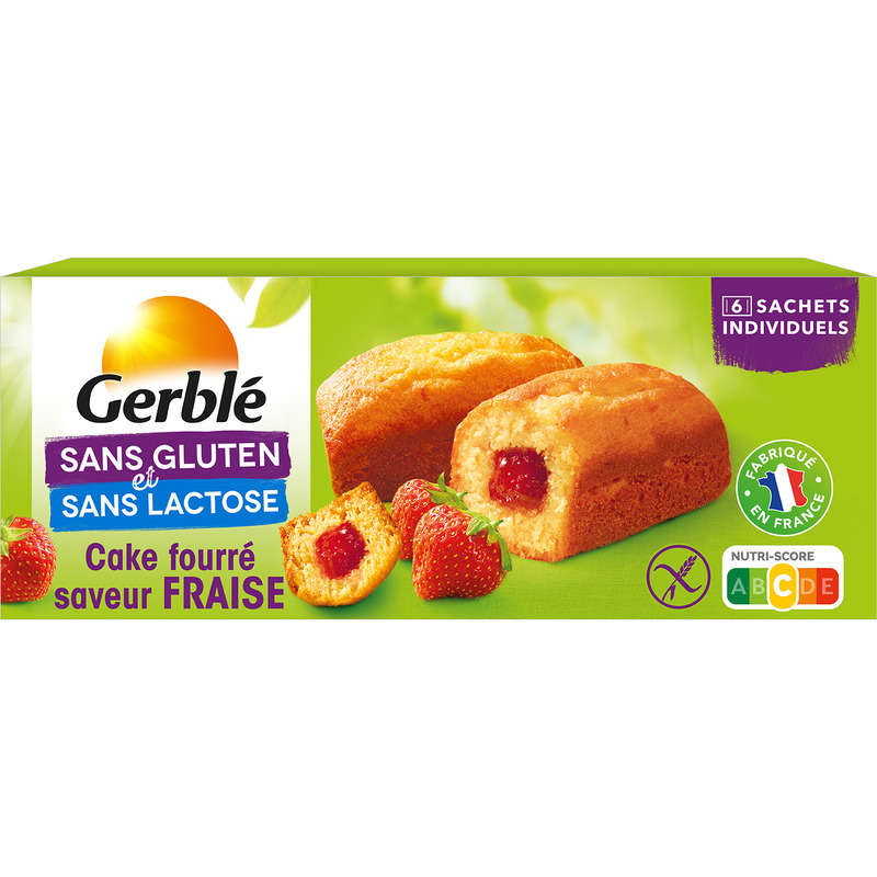 Gerblé Cake fourré fraise sans gluten 210g