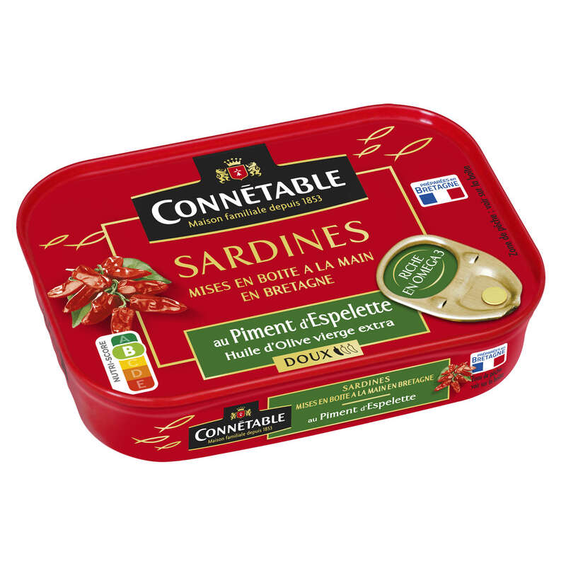 Connétable Sardines À L'Huile D'Olive & Au Piment D'Espelette Doux 115g