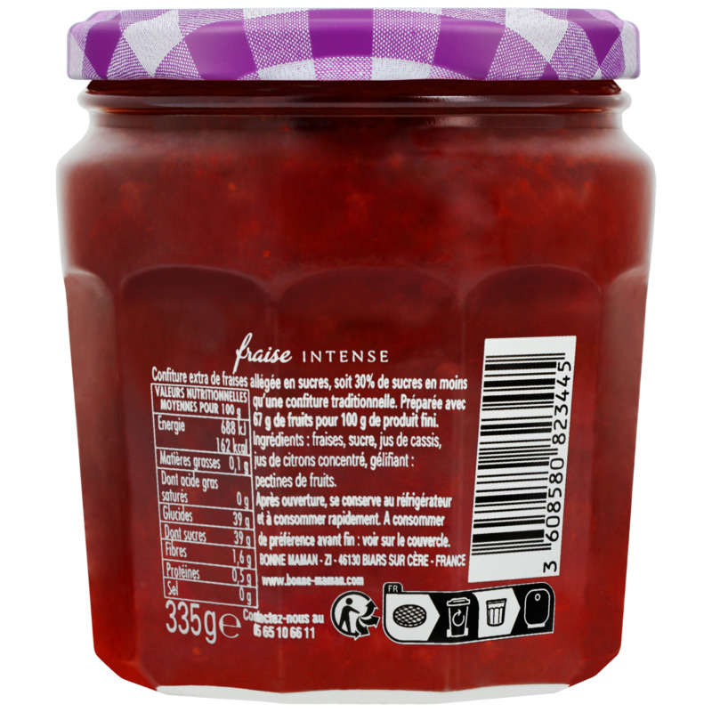 Bonne Maman Confiture à la fraise intense 335g