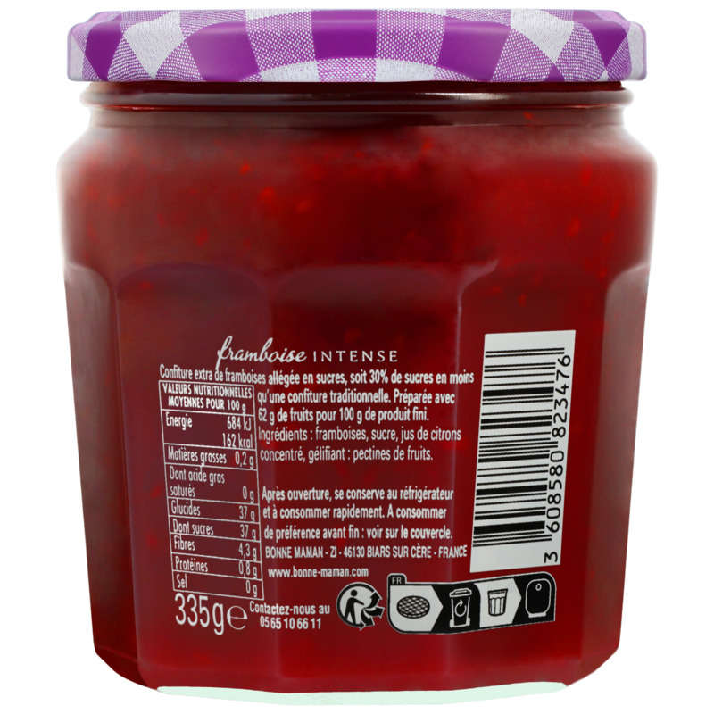 Bonne Maman Confiture framboise intense 335g