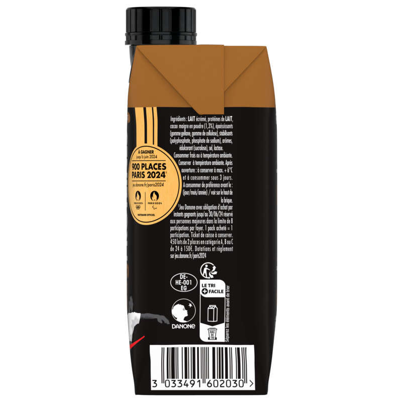 Hipro Yaourt à boire chocolat protéiné 0%MG 1x345g