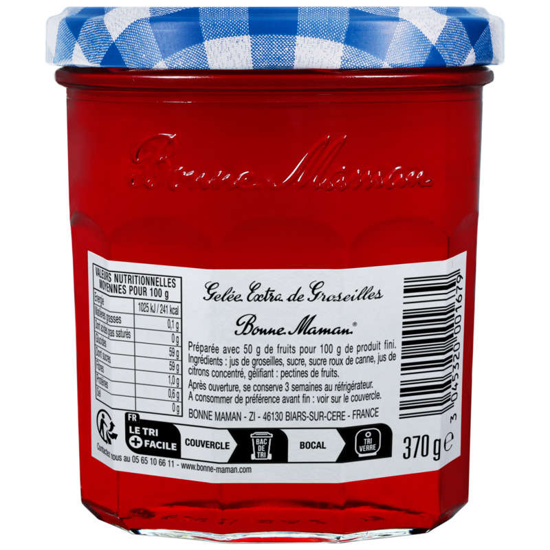 Bonne Maman Gelée de groseilles 370g