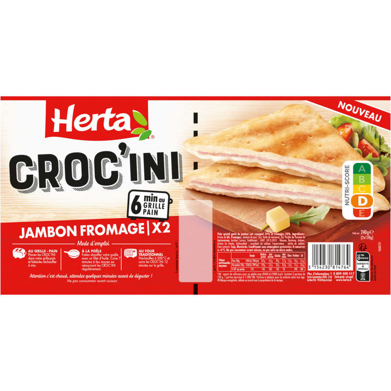 Herta Croc'ini jambon fromage x2 - 240g