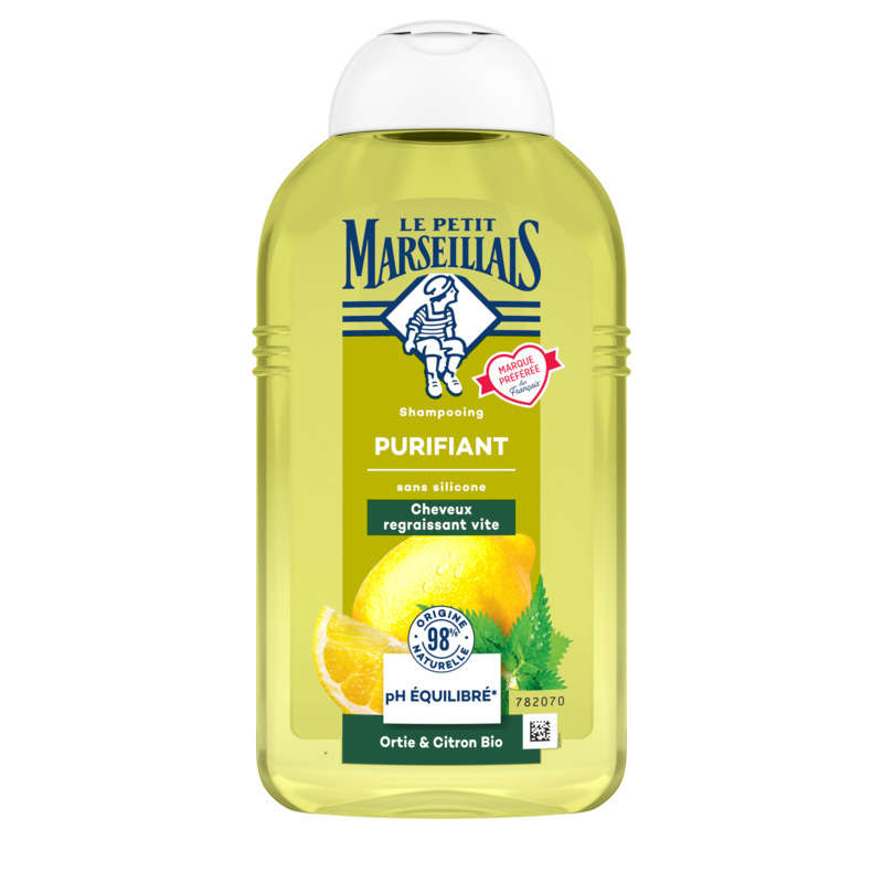 Le Petit Marseillais Shampooing gel aux extraits d'Ortie et Citron Bio 250ml