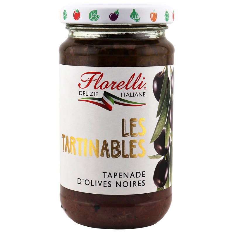 Florelli Les tartinables Tapenade d'olive noires 190g