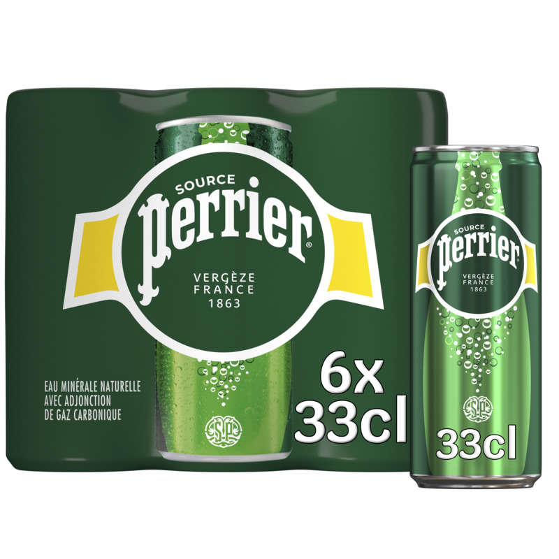 Perrier Eau Minérale Naturelle Gazeuse 6x33cl