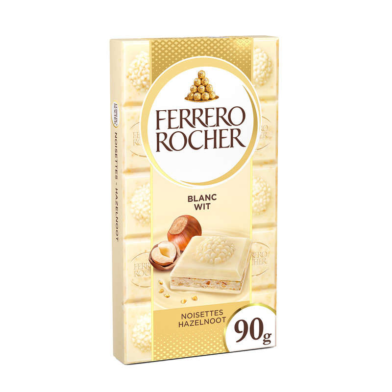 Ferrero Rocher Tablette Chocolat Blanc Noisettes 90g