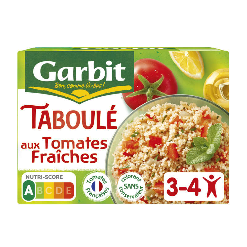 Garbit Taboulé aux tomates fraîches, menthe, citron & huile d'olive 525g