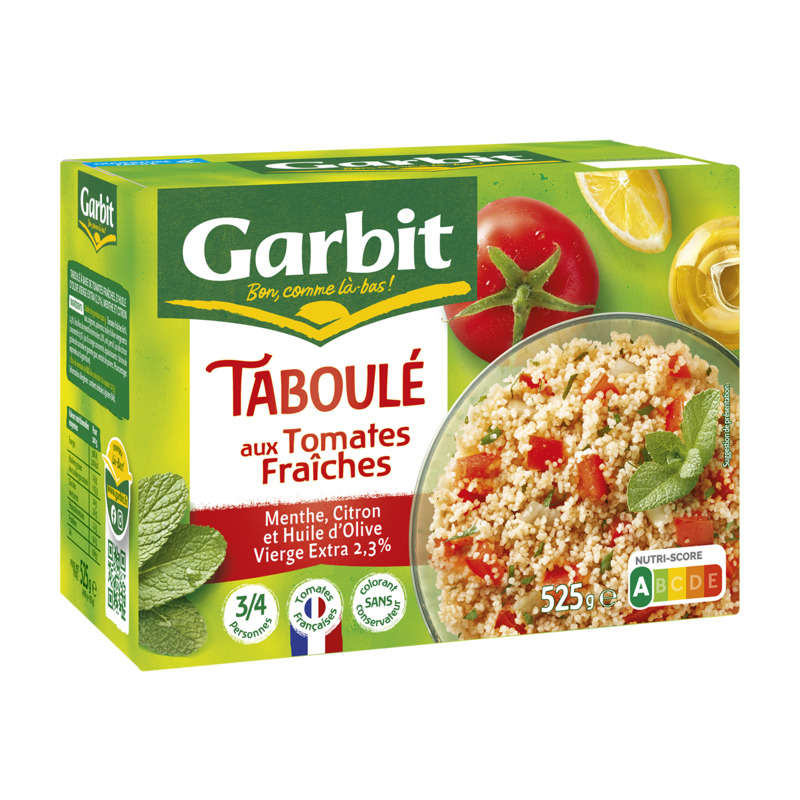 Garbit Taboulé aux tomates fraîches, menthe, citron & huile d'olive 525g