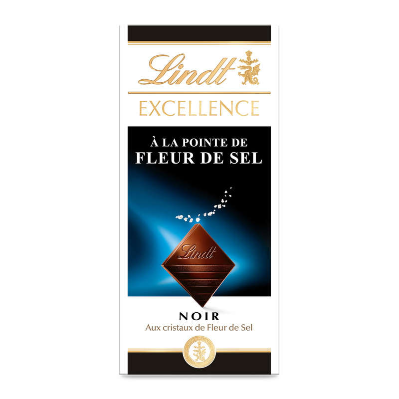 Lindt Tablette Excellence Noir À La Pointe De Fleur De Sel 100g