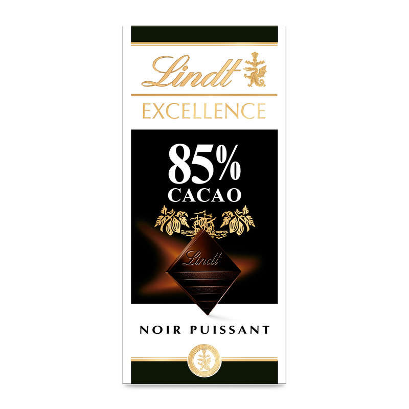 Lindt Excellence Tablette Chocolat Noir 85% De Cacao 100g