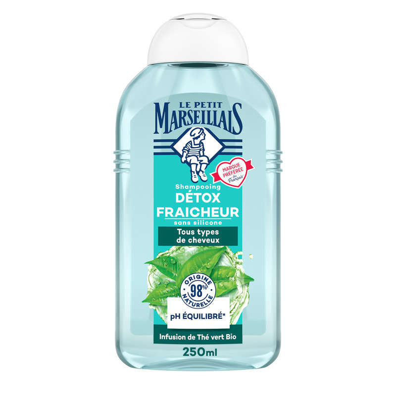 Le Petit Marseillais Shampooing Réveil Détox thym et thé vert bio 250ml