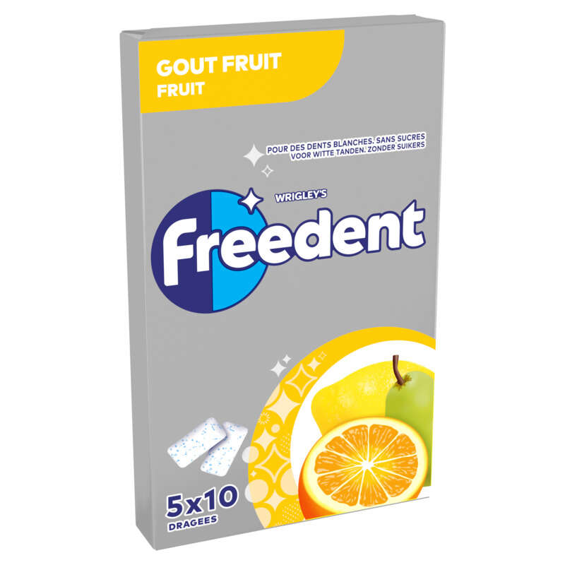 Freedent White Chewing-Gum Goût De Fruit Sans Sucres 70g