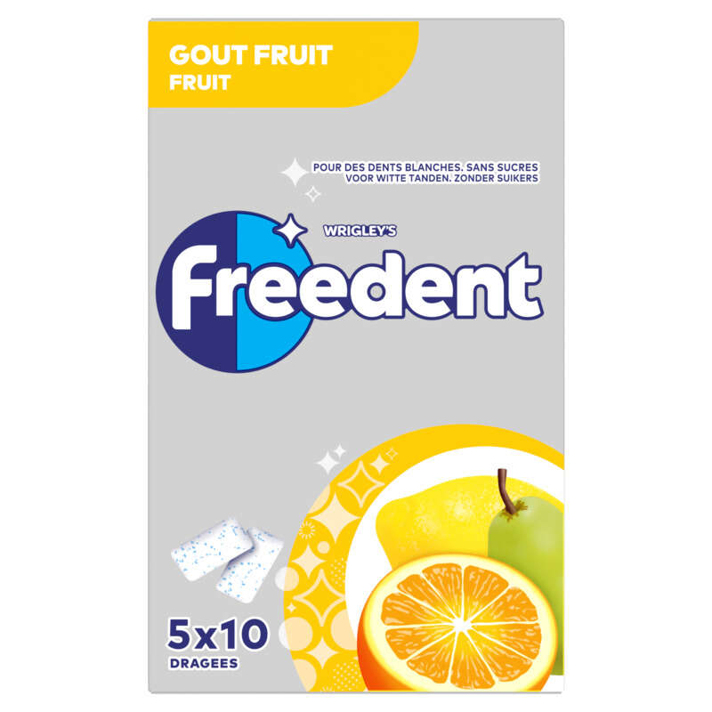 Freedent White Chewing-Gum Goût De Fruit Sans Sucres 70g