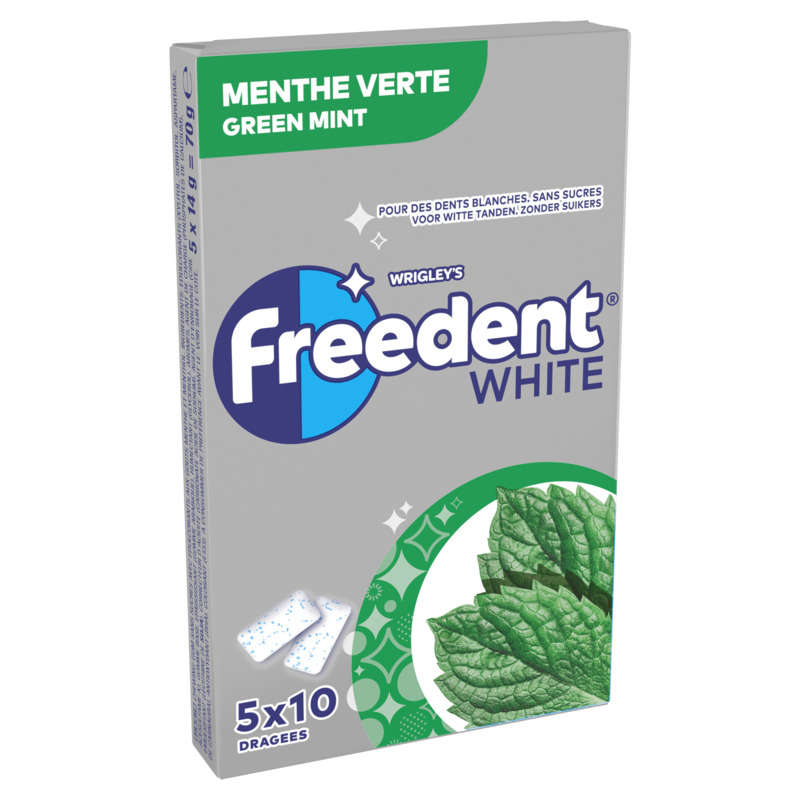 Freedent White Chewing-Gum À La Menthe Verte Sans Sucres 70g