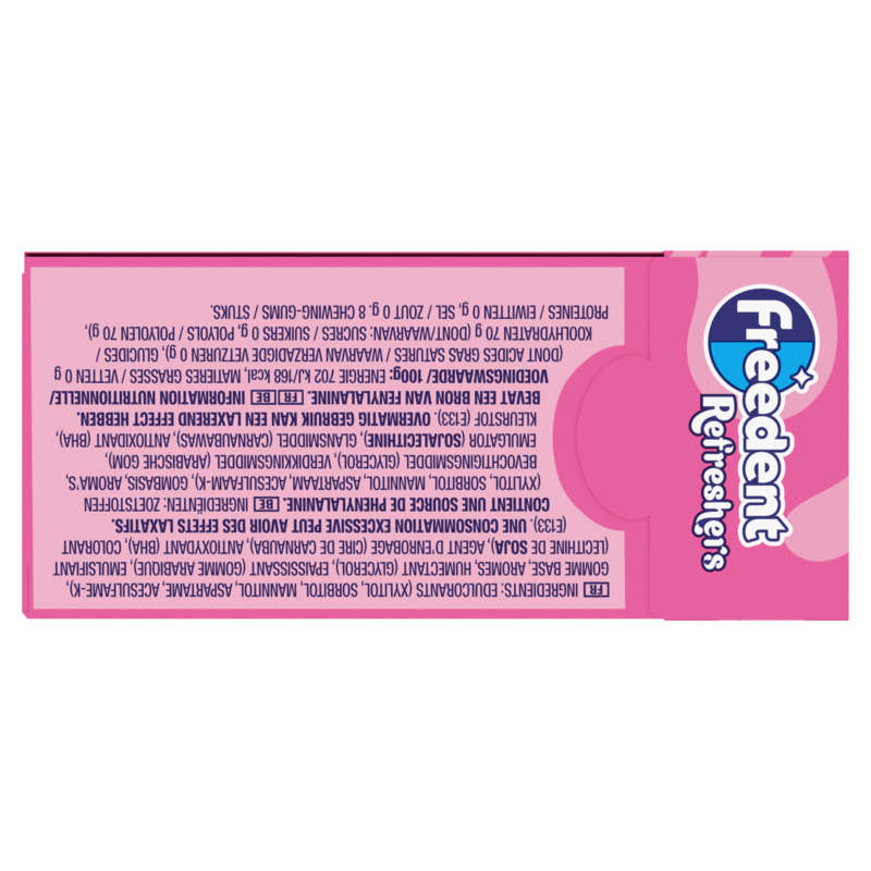 Freedent Refreshers Chewing Gum Bubble Menthe Sans Sucre 18g