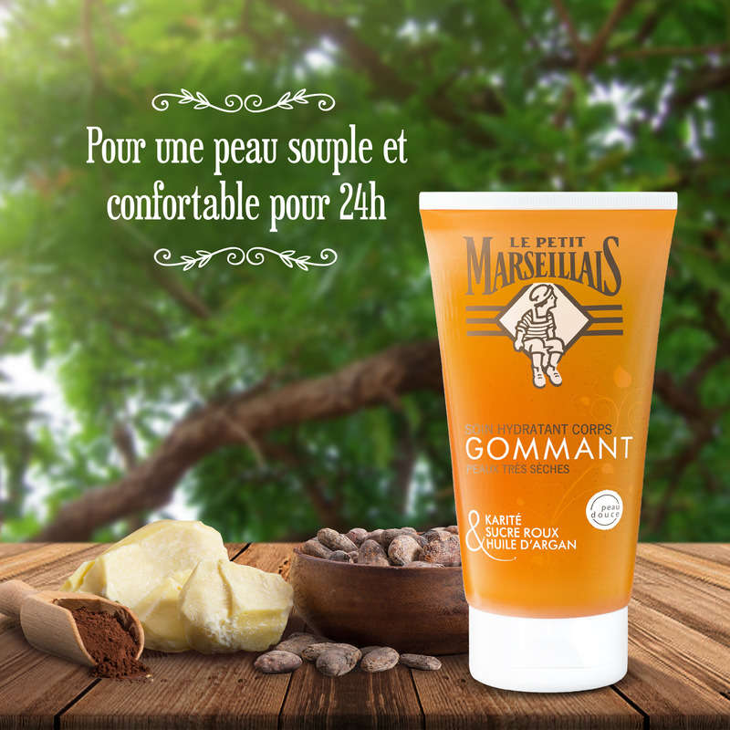 Le Petit Marseillais soin hydratant gommant au karité, sucre et argan 25cl