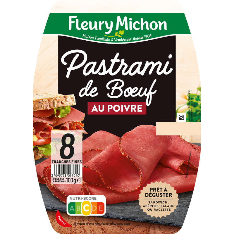 Fleury Michon Pastrami De Bœuf Au Poivre x6
