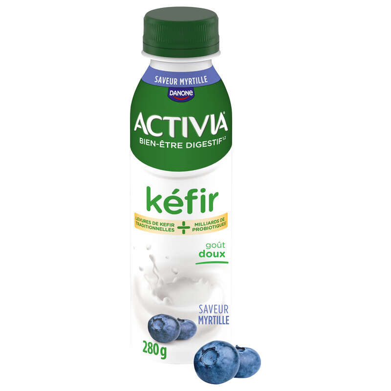 Danone Activia Kéfir À Boire Goût Doux Saveur Myrtille 280g