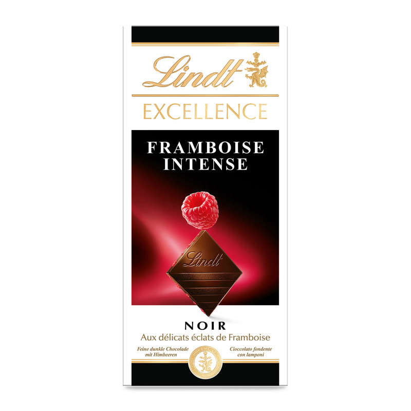 Lindt Excellence Tablette Chocolat Noir Framboise Intense 100g