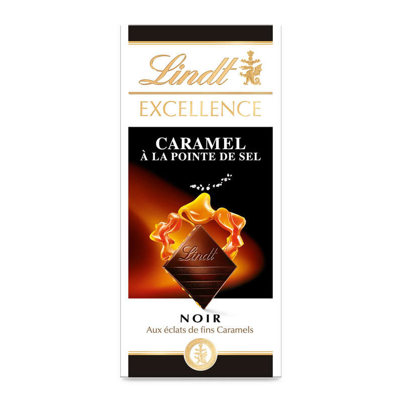 Lindt Excellence Tablette Chocolat Noir Caramel Pointe De Sel 100g