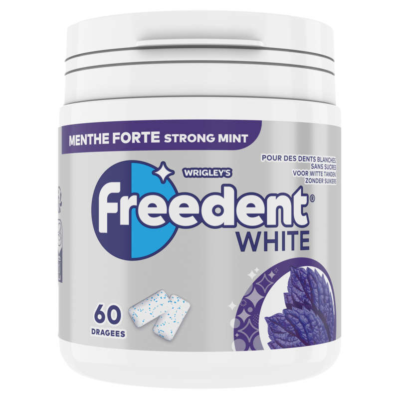 Freedent White Menthe Forte Boîte De 60 Dragées 84G -